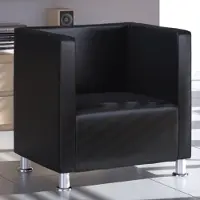 Prolenta Maison Exclusive - Fauteuil cube en similicuir noir
