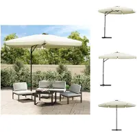 vidaXL Parasol avec mât en acier, 300 cm, blanc sable - Parasols et protections solaires