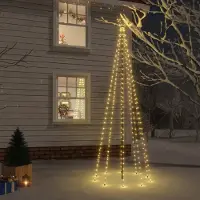 vidaXL Elégant style Sapin de Noël à LED avec clous de terre Blanc chaud 310 LED 300 cm - Sapins de Noël artificiels Hommie2102561 1parcel