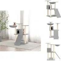 vidaXL Arbre à chat avec colonnes à griffer en sisal gris clair 83 cm - Arbres à chat