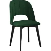 Mirjan 24 Chaises de table à manger AFTON 8 - noir / vert
