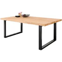 Xl Moebel Gmbh Table de salle à manger Pieds en métal Table Bois naturel Nouveau Loft Meubles Tables Aménagement