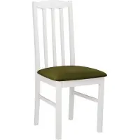 Mirjan 24 Chaise de salle à manger rembourrée EDON 12 - blanc / olive foncé