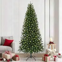 vidaXL Meubles de haute qualité Arbre de Noël artificiel avec 300 LED Vert 240 cm PE et PVC - 8453874