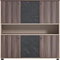 Xl Moebel Gmbh Armoire de bureau Beige Marron Aspect Bois Design Moderne Avec Portes Coulissantes Bureau
