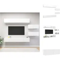 vidaXL Ensemble de 6 meubles TV Blanc Matériau dérivé du bois - Meubles TV