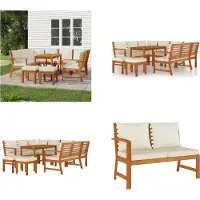 vidaXL 9 pcs. table de jardin avec coussins bois massif acacia - Garden dining group - Garden dining group - Outdoor dining group - Dining group