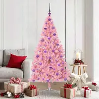 vidaXL 2025 cloris Arbre de Noël artificiel pré-éclairé Rose 180 cm PVC - Arbres de Noël artificiels Sale5658353 2parcel