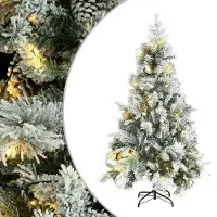 Prolenta Maison Exclusive - Sapin de Noël avec lumières, neige et pommes de pin, 195 cm, PVC et PE