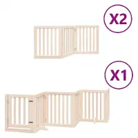 Syfax Barrière pliable autonome pour chien, en bois de peuplier, 12 panneaux avec porte et serrures, 600 cm de long, pour chiens de petite et moyenne taille