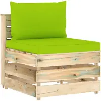 vidaXL Meubles Canapé central modulaire avec coussins, bois imprégné vert DE82747