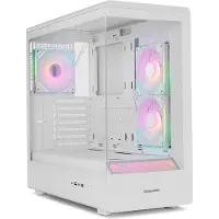 NOX Hummer NXHUMMERSIGNALBK, Midi Tower, PC, Blanc, ATX, micro ATX, SPCC, Verre trempé, Multi