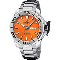 Festina Montre à affichage analogique orange