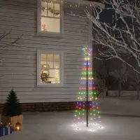 vidaXL Stabli Möbel Sapin de Noël LED avec clous de terre Multicolore 108 LED 180 cm - Sapins de Noël artificiels CC4196123 1parcel