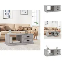 vidaXL Table basse Gris Sonoma 90x50x35 cm Bois composite - Tables basses