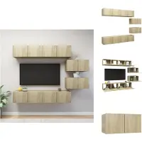 vidaXL Ensemble de 6 meubles TV Chêne Sonoma Matériau dérivé du bois - Meuble TV