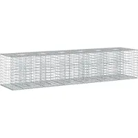 vidaXL Jardinière surélevée en gabions, 2 pièces, 260 x 60 x 55 cm, acier galvanisé