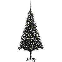 Prolenta Maison Exclusive - Sapin de Noël artificiel avec lumières et boules noires, 240 cm