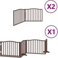 Syfax Barrière pour chien porte pliable 8 panneaux bois de peuplier
