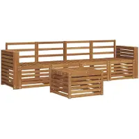 Syfax Ensembles de canapés 5 pcs Naturel Bois d'Acacia Massif