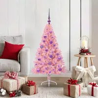 vidaXL Style élégant Arbre de Noël artificiel pré-éclairé Rose 120 cm PVC DE8600976