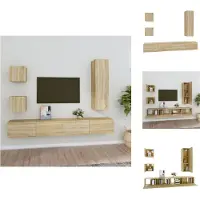 vidaXL Ensemble de 5 meubles TV Chêne Sonoma Matériau dérivé du bois - Meuble TV