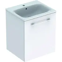 Geberit Selnova Square - Armoire lavabo 635x538x480 mm, avec lavabo, 1 porte, blanc brillant 501.248.00.1