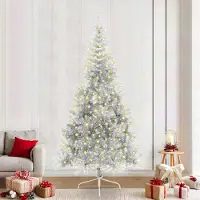 vidaXL Best Möbel Arbre de Noël artificiel pré-éclairé Argent 240 cm PET - Arbres de Noël artificiels Cloris Nouveau5221502 2parcel