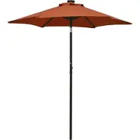 Prolenta Maison Exclusive - Parasol avec éclairage LED, couleur terre cuite, 200 x 211 cm, aluminium