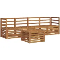 vidaXL Ensemble de salon de jardin 5 pièces en bois d'acacia massif, finition naturelle