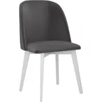 Mirjan 24 Chaise de cuisine rembourrée AFTON 5 - blanc / gris foncé