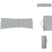 vidaXL Marquise latérale extensible 160x600 cm Gris - Parasols & Protection solaire