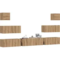 Prolenta Maison Exclusive - Ensemble de meubles TV 7 pièces à fixation murale en bois composite chêne Artisan