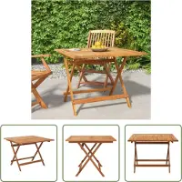 The Living Store Table de jardin pliable , 90 x 90 x 75 cm, en bois massif d'acacia