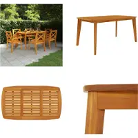 vidaXL Table de jardin 160 x 90 x 75 cm en bois massif d'acacia - Table de jardin - Tables de jardin - Table d'extérieur - Table d'extérieur
