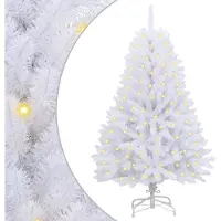 Syfax Sapin de Noël artificiel avec 150 LED Blanc 120 cm PVC et métal