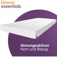 Emma Essentials Matelas mousse 140x200 cm, épaisseur 15 cm, fermeté moyenne (H2), matelas avec housse amovible