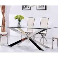 Xl Moebel Gmbh Table de luxe Design Salle à manger 180x90cm Tables de salle à manger en verre Meubles Design Tables Nouveau
