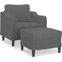 Syfax Fauteuil avec repose-pied Gris foncé 60 cm Tissu