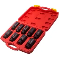 BFO 9pcs Moyeu d'essie Ensemble de prises d'impact 6 points 1/2" Drive Deep 29-38mm