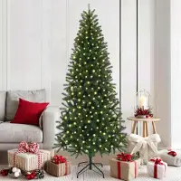 vidaXL Meubles haut de gamme Sapin de Noël artificiel avec 300 LED Vert 180 cm PE et PVC - 5444838