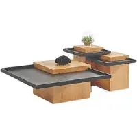 Xl Moebel Gmbh Braun-Schwarze Wohnzimmer Couchtischgarnitur 3x Kaffeetische Holz Möbel