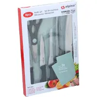 Alpina - Set de couteaux 8-Pièces avec ciseaux et tapis de découpe