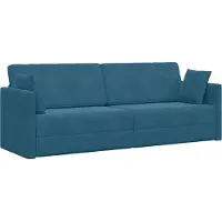 vidaXL Canapé-lit au sol 2 en 1 bleu 213x144x60 cm velours, Canapés-lits DesignMeubles Nouveau