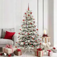 vidaXL Best Möbel Arbre de Noël artificiel pliable Blanc 180 cm PE et PVC - Arbres de Noël artificiels Cloris Nouveau7791804 2parcel