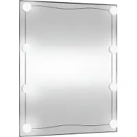 Syfax Miroir mural avec lumières LED 50x60 cm verre rectangulaire