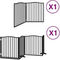 Syfax Barrière pour chien porte pliable 6 panneaux noir bois peuplier