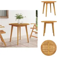 vidaXL Table de jardin Ø 85 x 75 cm en bois massif d'acacia - Tables de jardin