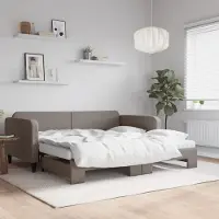 Prolenta Maison Exclusive - Canapé-lit convertible avec matelas taupe 100 x 200 cm en tissu