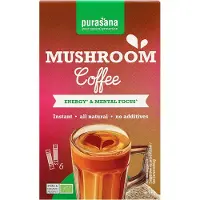 Purasana Café Instantané aux Champignons & Guarana - 6 x 3g